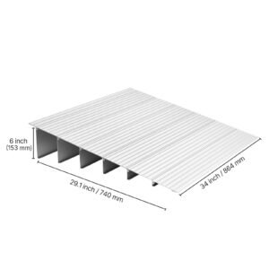 door threshold ramp, 6 inch rise, aluminum alloy threshold ramp rated 800 lbs load capacity, handicap ramps for home steps for wheelchair, scooters, power chairs, walkers, bicycle, tricycle
