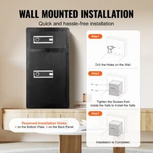 double doors 7.2 cu.ft safe box with key lock & password, safe lock box with fireproof bag, key rack, led light and 2 height adjustable and removable divider