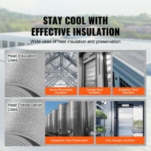 double reflective insulation roll, foam core radiant barrier, 15.1mm 48 in x 25 ft, double sided aluminum foil epe foam heat reflective shield, thermal insulation roll for window rv roof