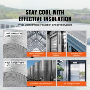double reflective insulation roll, foam core radiant barrier, 3.2 mm 48 in x 50 ft, double sided aluminum foil epe foam heat reflective shield, thermal insulation roll for window rv roof