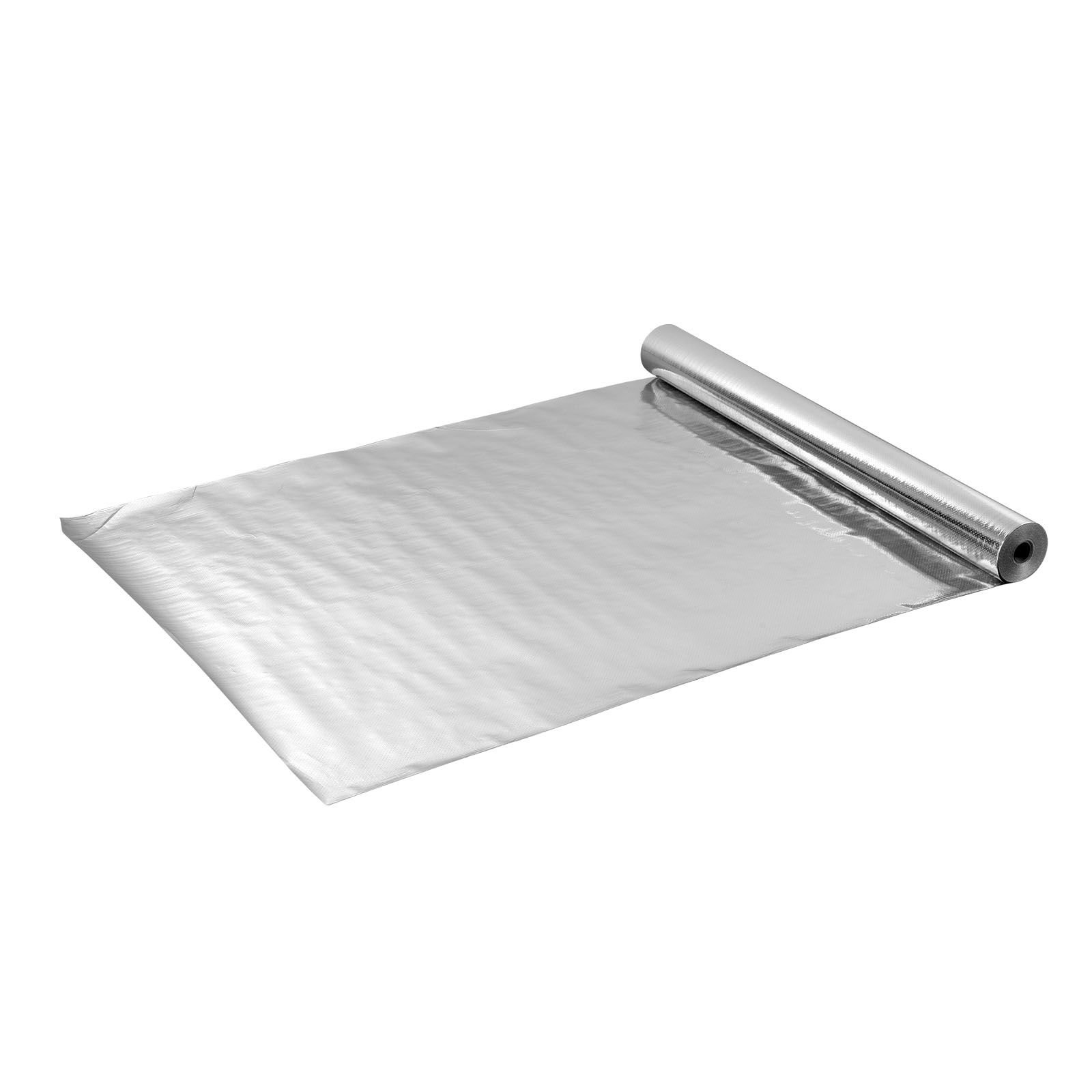 double reflective insulation roll, perforated woven fabric radiant barrier, 0.15mm 48 in x 125 ft, double sided aluminum foil heat reflective shield, thermal insulation roll for window rv roof