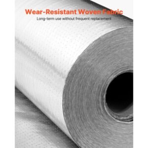 double reflective insulation roll, perforated woven fabric radiant barrier, 0.15mm 48 in x 125 ft, double sided aluminum foil heat reflective shield, thermal insulation roll for window rv roof