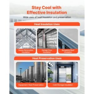 double reflective insulation roll, perforated woven fabric radiant barrier, 0.15mm 48 in x 125 ft, double sided aluminum foil heat reflective shield, thermal insulation roll for window rv roof