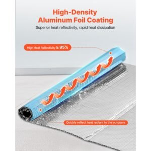 double reflective insulation sheet, 16pcs double sided aluminum foil radiant barrier, 6mm 24 in x 4 ft, dual layer air bubble heat reflective shield, thermal insulation rolls