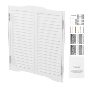 Double Saloon Doors, 32"W x 36" H Arched Top Interior Swinging Cafe Doors, Premium Pine Wood, with Hinges & Hardware Kit, Easy to Install, for Hallway Kitchen Bar Pub Entrance, White