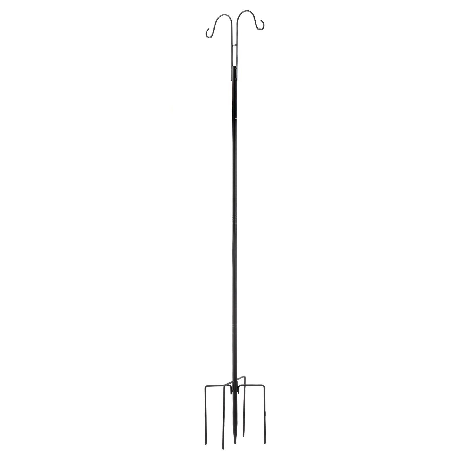 double shepherds hooks for outdoor, 8 pack 60 inch heavy duty bird feeder pole, 3/4 inch thick garden hooks for hanging hummingbird feeder, plant baskets, solar light lanterns,wind chimes