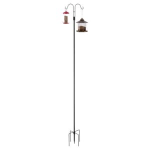double shepherds hooks for outdoor, 8 pack 92 inch heavy duty bird feeder pole, 3/4 inch thick garden hooks for hanging hummingbird feeder, plant baskets, solar light lanterns,wind chimes