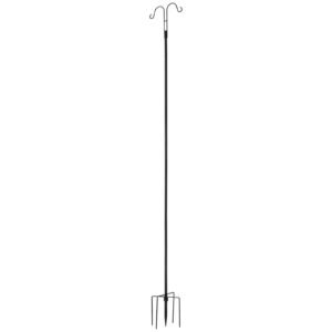 Double Shepherds Hooks for Outdoor, 8 Pack 92 Inch Heavy Duty Bird Feeder Pole, 3/4 Inch Thick Garden Hooks for Hanging Hummingbird Feeder, Plant Baskets, Solar Light Lanterns,Wind Chimes