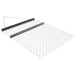 drag harrow, 4 x 5 ft chain harrow made from q235 steel, utv tractor attachments for landscape leveling or sod prepping, durable harrow rake for gravel driveway, farm field garden black