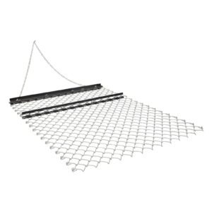 drag harrow, 4 x 5 ft chain harrow made from q235 steel, utv tractor attachments for landscape leveling or sod prepping, durable harrow rake for gravel driveway, farm field garden black