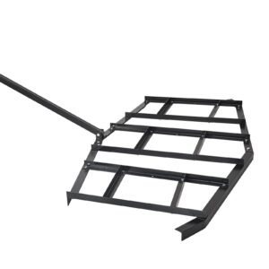 drag harrow, 84" width tow behind drag harrow, q235 steel driveway grader with adjustable bars & pin hitch, support up to 50 lbs, tractor driveway harrow for atvs, utvs, garden lawn tractors