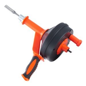 drain auger 25ft, plumbing snake with drill attachment, plumbers snake drain clog remover for kitchen bathroom shower sink with protective hose and gloves