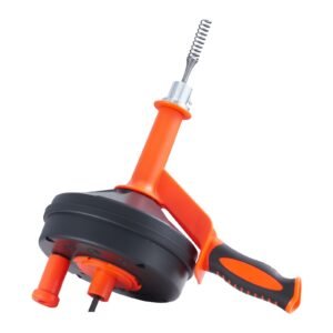 drain auger 25ft, plumbing snake with drill attachment, plumbers snake drain clog remover for kitchen bathroom shower sink with protective hose and gloves