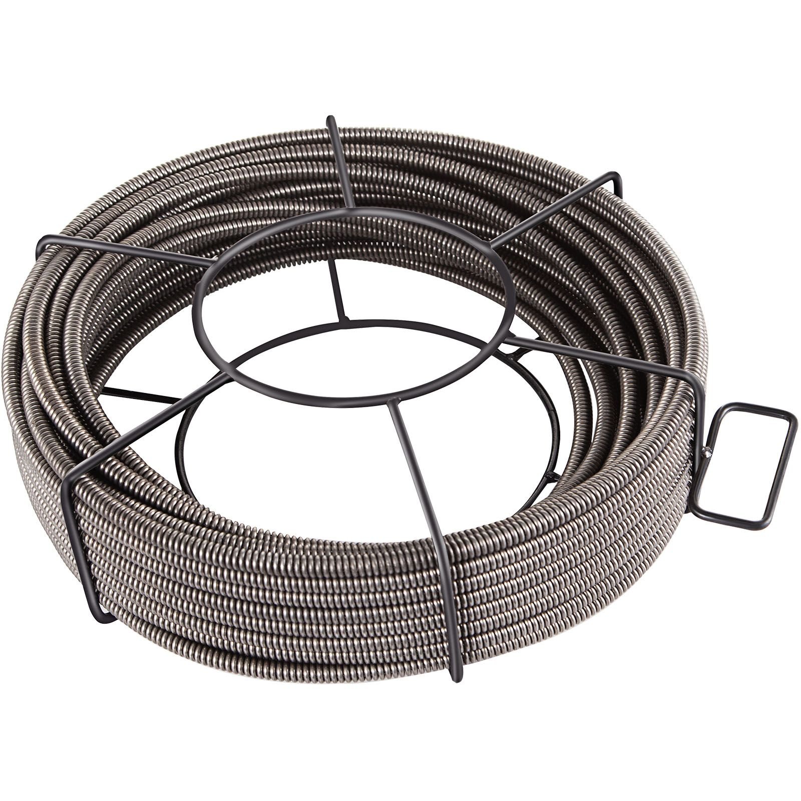 drain cleaning cable 100 feet x 1/2 inch solid core cable sewer cable drain auger cable cleaner snake clog pipe drain cleaning cable sewer drain auger snake pipe