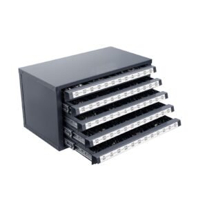 drill bit dispenser cabinet, five drawer drill bit organizer cabinet for 33/64" to 63/64" steel drill dispenser organizer cabinet with labels, stackable drill dispenser for drill bit storage