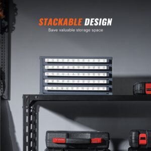 drill bit dispenser cabinet, five drawer drill bit organizer cabinet for 33/64" to 63/64" steel drill dispenser organizer cabinet with labels, stackable drill dispenser for drill bit storage