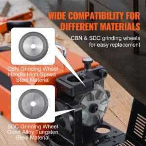 drill bits sharpener, 3 13mm drill bits grinder sharpener, lip relief angle & 95° 135° point angle adjustable drill bit re sharpener, portable sharpening machine with 11 collets, cbn & sdc wheel
