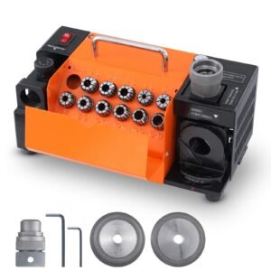 Drill Bits Sharpener, 3-13mm Drill Bits Grinder Sharpener, Lip Relief Angle & 95°-135° Point Angle Adjustable Drill Bit Re-Sharpener, Portable Sharpening Machine with 11 Collets, CBN & SDC Wheel