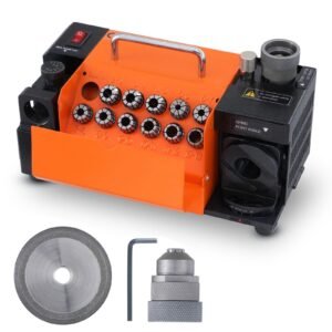 drill bits sharpener, mr 13a end mill grinder sharpener 3 13mm, 95° to 135° point angle adjustable drill bit re sharpener, portable bits sharpening machine with 11 collets, cbn wheel for hss