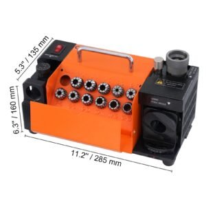 drill bits sharpener, mr 13a end mill grinder sharpener 3 13mm, 95° to 135° point angle adjustable drill bit re sharpener, portable bits sharpening machine with 11 collets, cbn wheel for hss