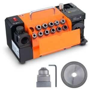 drill bits sharpener, mr 13a end mill grinder sharpener 3 13mm, 95° to 135° point angle adjustable drill bit re sharpener, portable bits sharpening machine with 11 collets, cbn wheel for hss