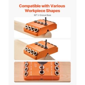 drill guide, 30/ 45/ 90 degree angle 4 sizes portable precision drilling guide jig, for drilling angled or horizontal holes, aluminum alloy, for deck cable railing wood post stair handrail