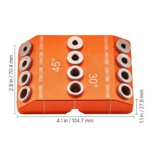 drill guide, 30/ 45/ 90 degree angle 4 sizes portable precision drilling guide jig, for drilling angled or horizontal holes, aluminum alloy, for deck cable railing wood post stair handrail