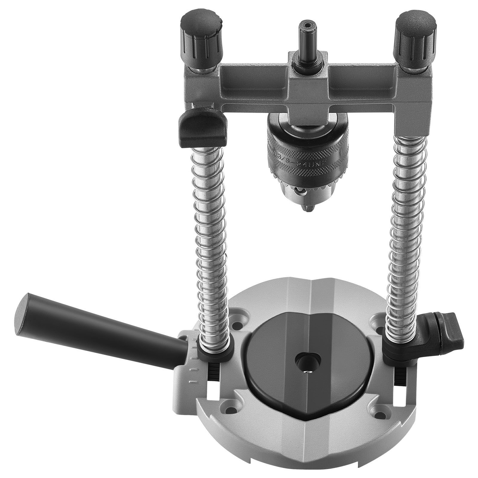 drill guide, multi angle press portable precision drilling guide jig attachment, with large handle and mounting holes, aluminum alloy, for drilling angled or straight holes, for wood working