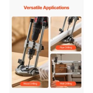 drill guide, multi angle press portable precision drilling guide jig attachment, with large handle and mounting holes, aluminum alloy, for drilling angled or straight holes, for wood working