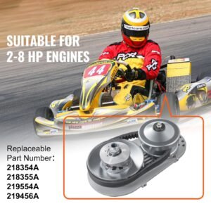 drive clutch, 2 8hp engine, 2000 rpm high strength drive clutch with asymmetric designed wheels & robust rubber belt, sturdy & durable clutch with full accessories, fit for various engines