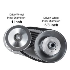 drive clutch, 2 8hp engine, 2000 rpm high strength drive clutch with asymmetric designed wheels & robust rubber belt, sturdy & durable clutch with full accessories, fit for various engines
