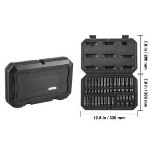 drive impact socket set 1/4" 14 piece deep socket set metric 4 15mm 6 point cr mo alloy steel for auto repair easy to read size markings rugged construction socket organizer