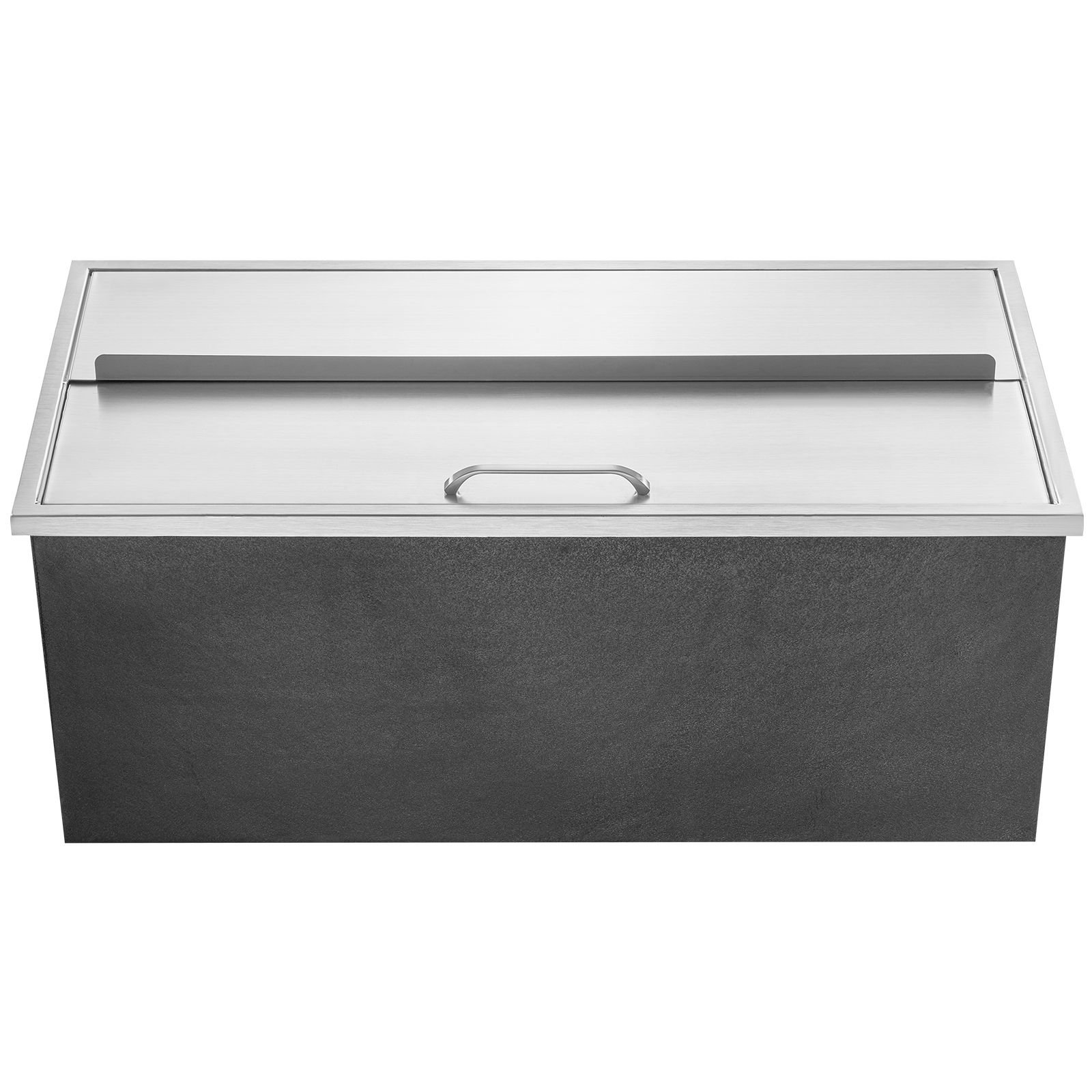 drop in ice chest, 36"l x 18"w x 14"h stainless steel ice cooler, commercial ice bin with sliding cover, 40.9 qt outdoor kitchen ice bar, drain pipe and drain plug included, for cold wine beer