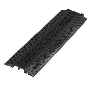 Drop Over Cable Cover, 17,500 lbs/Axle Load Capacity, Heavy Duty Cable Hose Protector Ramp, Floor Cord Cover, for High Walking Traffic Areas, Indoor, Outdoor, Home, Office, Warehouse, 1 Pack