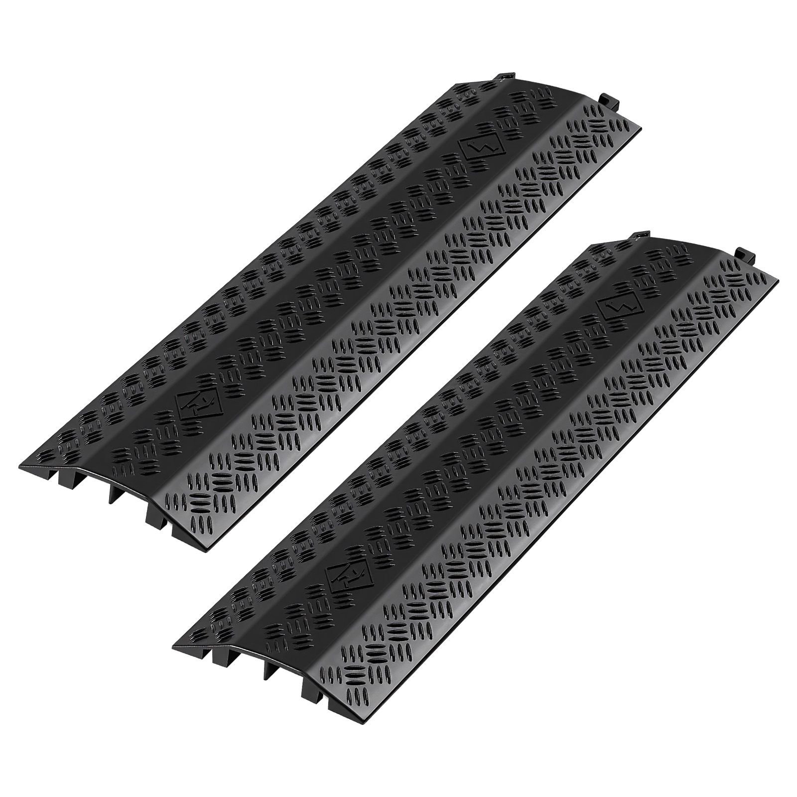 drop over cable cover, 17,500 lbs/axle load capacity, heavy duty cable hose protector ramp, floor cord cover, for high walking traffic areas, indoor, outdoor, home, office, warehouse, 2 pack