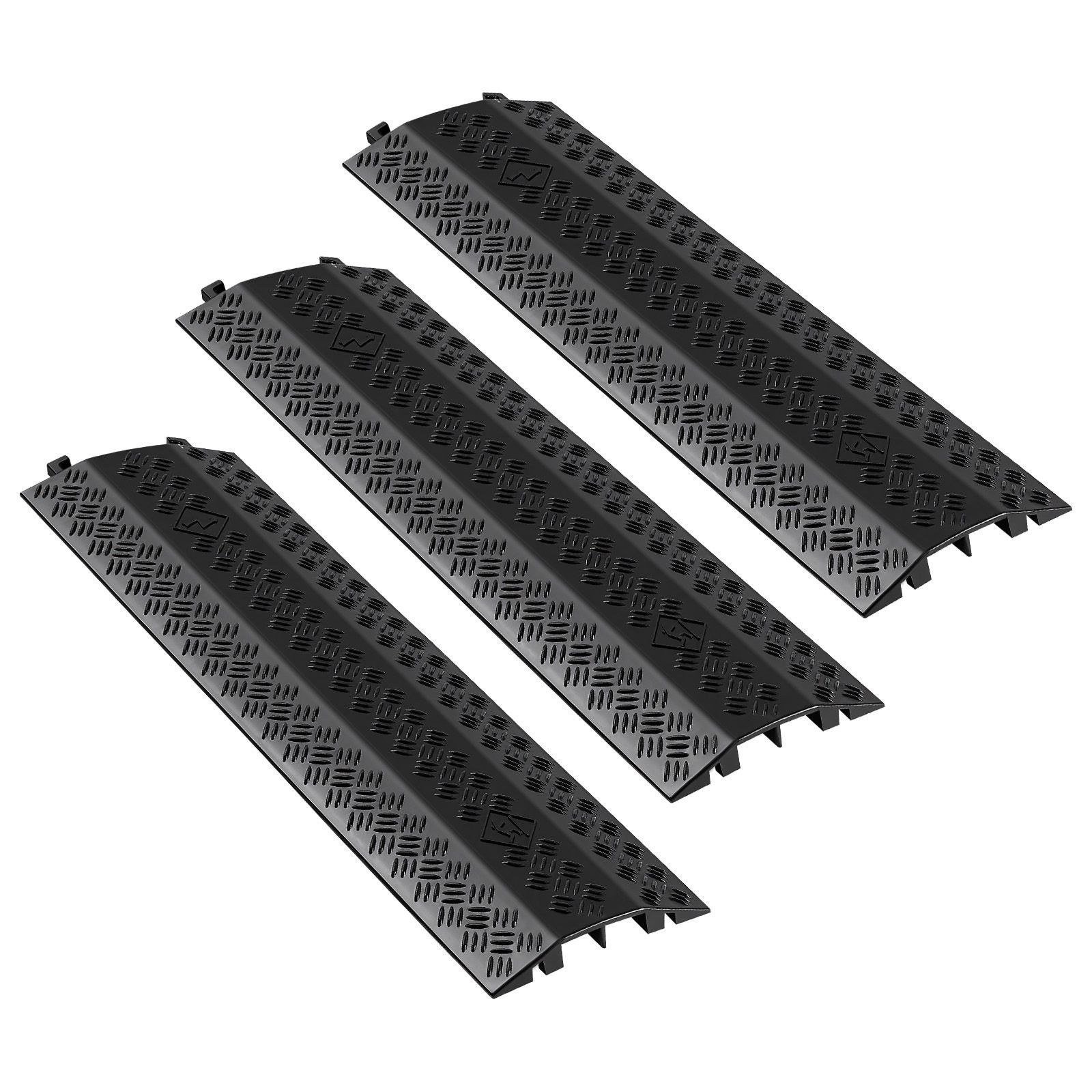 drop over cable cover, 17,500 lbs/axle load capacity, heavy duty cable hose protector ramp, floor cord cover, for high walking traffic areas, indoor, outdoor, home, office, warehouse, 3 pack