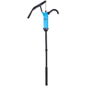 drum pump, 9.5 oz. per stroke, lever action barrel pump, fits 5 55 gallon drums with 3 section suction tube assembly & hose, hand operated, designed to transfer water, alcohol, corrosive liquids