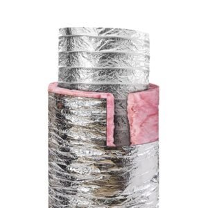 Dryer Vent Hose, 4'' Insulated Flexible Duct 25FT Long with 2 Duct Clamps, Heavy-Duty Three Layer Protection for HVAC Heating Cooling Ventilation and Exhaust, R-6.0 Flame Resistance Value