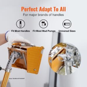 drywall flat box, 10 inch wide quick clean, aluminum finishing mud box for plasterboard, wallboard, sheetrock, bonus mudguard, extra 2 stainless steel blades (10/12 inch)