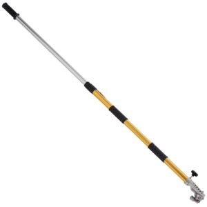 drywall flat box handle, 40'' 64'', anodized aluminum flat finishing extension handle, 5 section length adjustable, non slip grip and 360° painting for plasterboard, wallboard, sheetrock