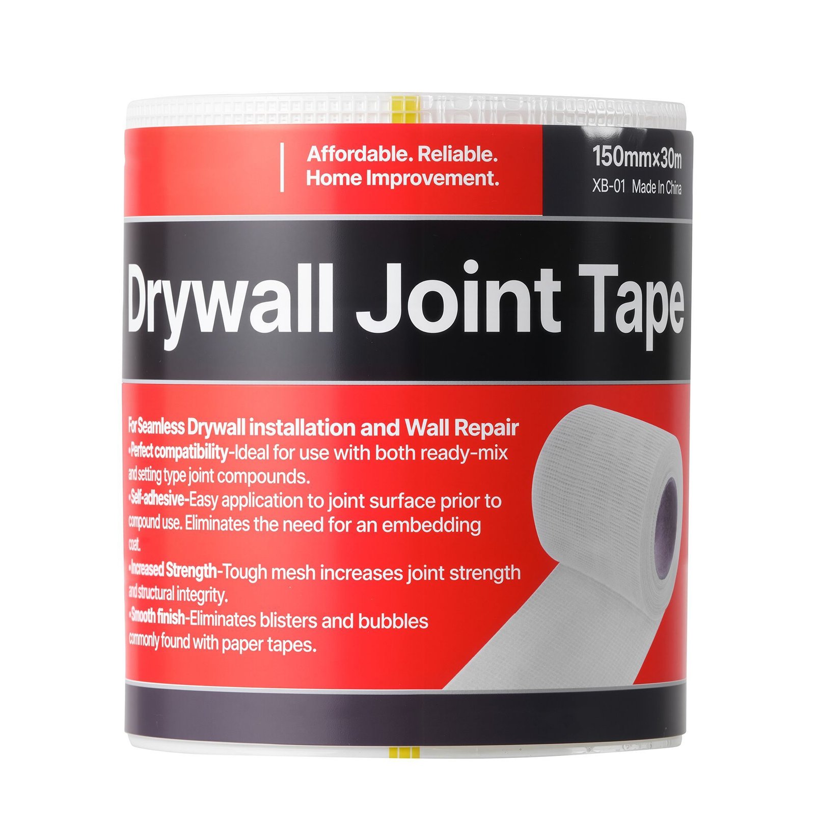 drywall mesh tape, 5.91 inch w x 98.43 ft l self adhesive fiberglass drywall joint tape, 12 rolls dry wall patch for easy sheetrock ceiling crack repair, to achieve smooth even wall surface
