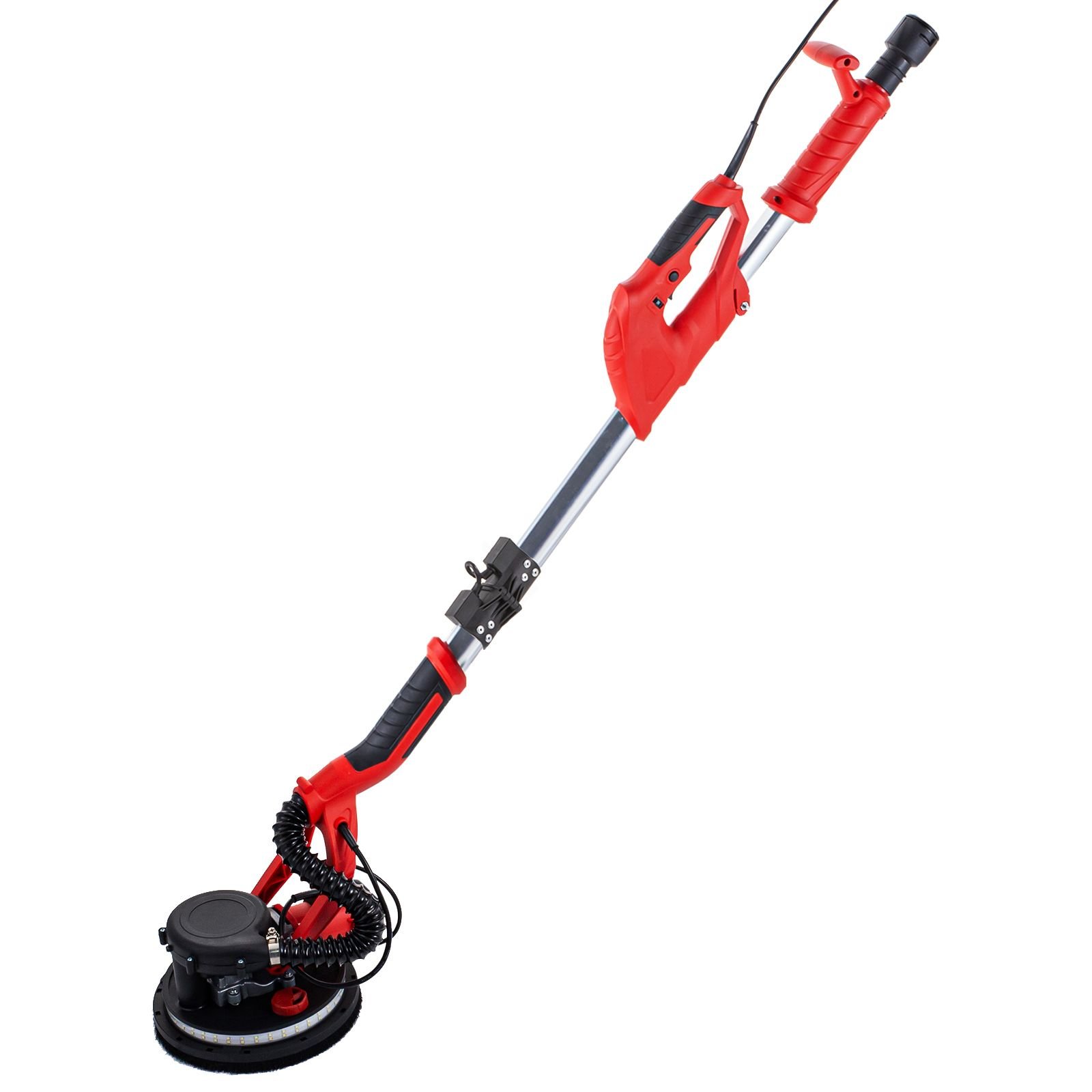 drywall sander 850w, electric drywall sander, variable speed 800 1750 rpm, foldable sheetrock sander, with telescope handle, electric sander, with led strip light and vacuum bag, wall sander