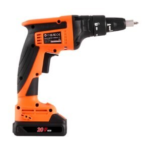 drywall screw gun, 20v max drywall screwgun, 4200rpm brushless cordless drywall gun kit with 2 battery packs, charger, belt clip, and tool bag, forward and reverse adjustable, built in led light