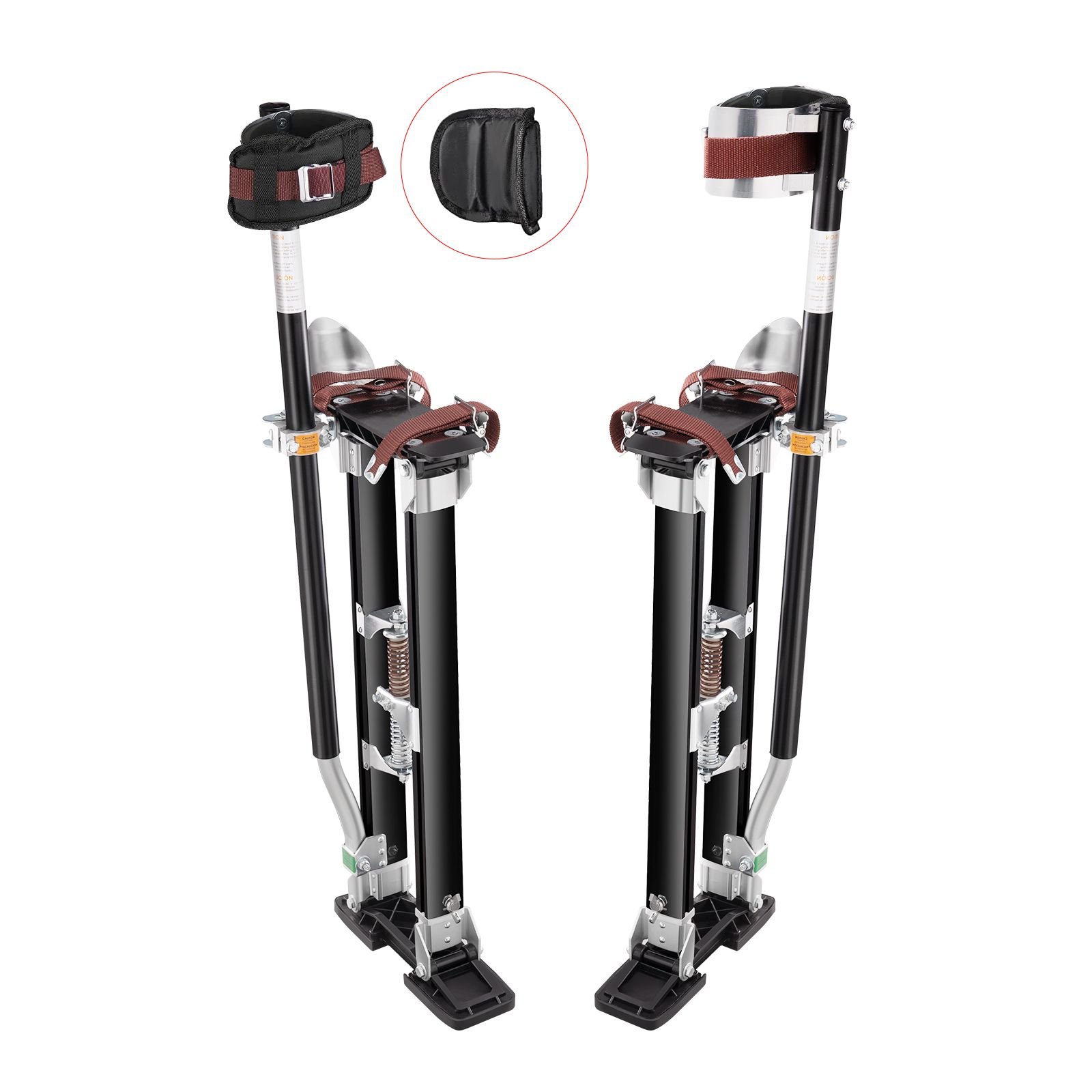 drywall stilts, 24'' 40'' adjustable aluminum tool stilts with protective knee pads, durable and non slip work stilts for sheetrock painting, walking, taping, black