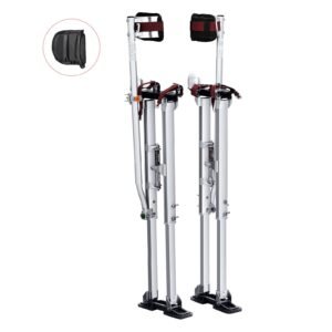 Drywall Stilts, 36''-50'' Adjustable Aluminum Tool Stilts with Protective Knee Pads, Durable and Non-slip Work Stilts for Sheetrock Painting, Walking, Taping, Silver