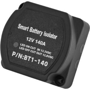 dual battery isolation kit, 6m 12v, auto split charge relay system with 140amp vsr, fits rvs, marine crafts, cars, trucks, caravans, campers, yachts, atvs, utvs, and boats workshop