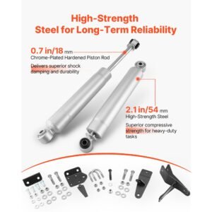 dual steering stabilizer, for 2003 2012 dodge ram 2500/3500 4wd, dual steering stabilizer kit fits with 2 inches of suspension lift or higher, enhanced control & reduced vibration, easy install