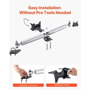 dual steering stabilizer, for 2005 2024 ford f 250/f 350 super duty 4wd, dual steering stabilizer kit fits with 2 inches of suspension lift or higher, enhanced control and reduced vibration