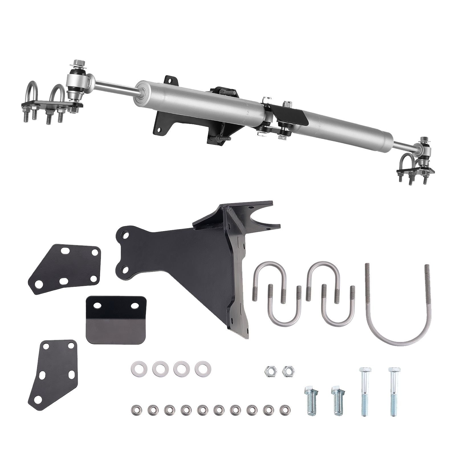 dual steering stabilizer, for 2005 2024 ford f 250/f 350 super duty 4wd, dual steering stabilizer kit fits with 2 inches of suspension lift or higher, enhanced control and reduced vibration