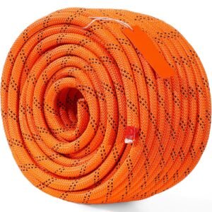 dual twisted polyester cord, 1/2 inch by 120 feet, 48 strand, 8000 lbs tensile strength, multi use outdoor rope for arborist activities, hiking, swinging, rappelling, and rescue, or